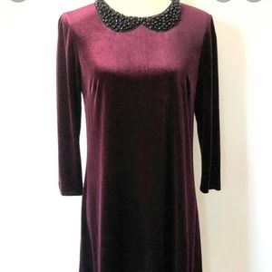 Betsey Jonhson jeweld collar velvet dress